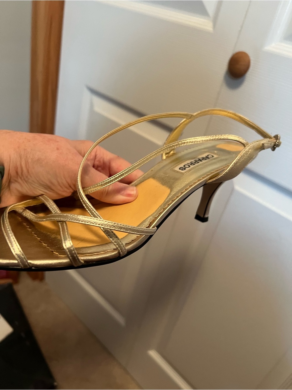 Caparros Gold Strappy Slingback Heels